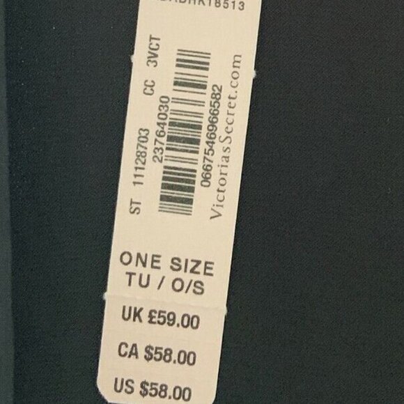 Victorias Secret One Size OS Love Black Vintage Silky Kimono Robe Tie Belt NWT - Picture 7 of 7